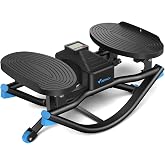 Merach Rocking Steppers for Exercise at Home, 3D Motion Stair Stepper | Balance Board with Resistance Bands for Full Body Workout&amp; Low-Impact Cardio, 330 LBS Loading Capacity Exercise Equipment