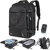 besharppin Travel Vacuum Backpack with Pump, TSA Friendly Vacuum Sealed Backpack, 21''x13''x 6'' Compression Suitcase for Flight, Travel Luggage Business Storage(Black)
