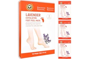 SUMETACT Foot Peel Mask for Dry, Rough Feet – Exfoliating Foot Mask with Fruit Acids, Lavender & Urea – Peeling Socks for Dead Skin & Cracked Heels – Foot Care for Women & Men – 3 Pack