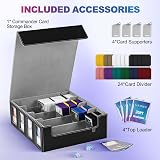 UAONO Trading Card Storage Box 2400+ MTG Deck Box with 4 Top Loaders view 3