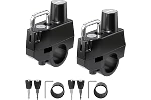 JAGASOL Motorcycle Helmet Lock Anti-Theft, Tamper-Proof Security Helmet Lock with 2 Keys, Helmet Aaccessories for 22-28mm Handlebar Tubing, Multifunctional Hanging Storage Hook for Scooter Bike 2 Pack