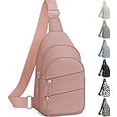 Tuwubi Crossbody Bags for Women, Sling Bag for Men, Small Hiking Backpack Anti Theft Lightweight for Outdoors Travel (M, Pink)