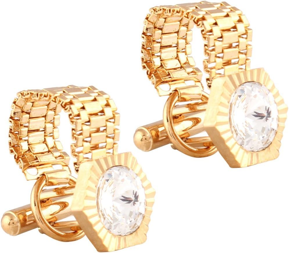 TRIPIN Men's Kurta Buttons With Swarovski Diamond Crystal(Certificate Not Available) Chain In A Gift Box