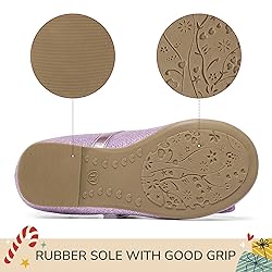 K KomForme Girl's Ballet Flats Non-Slip Soft Mary