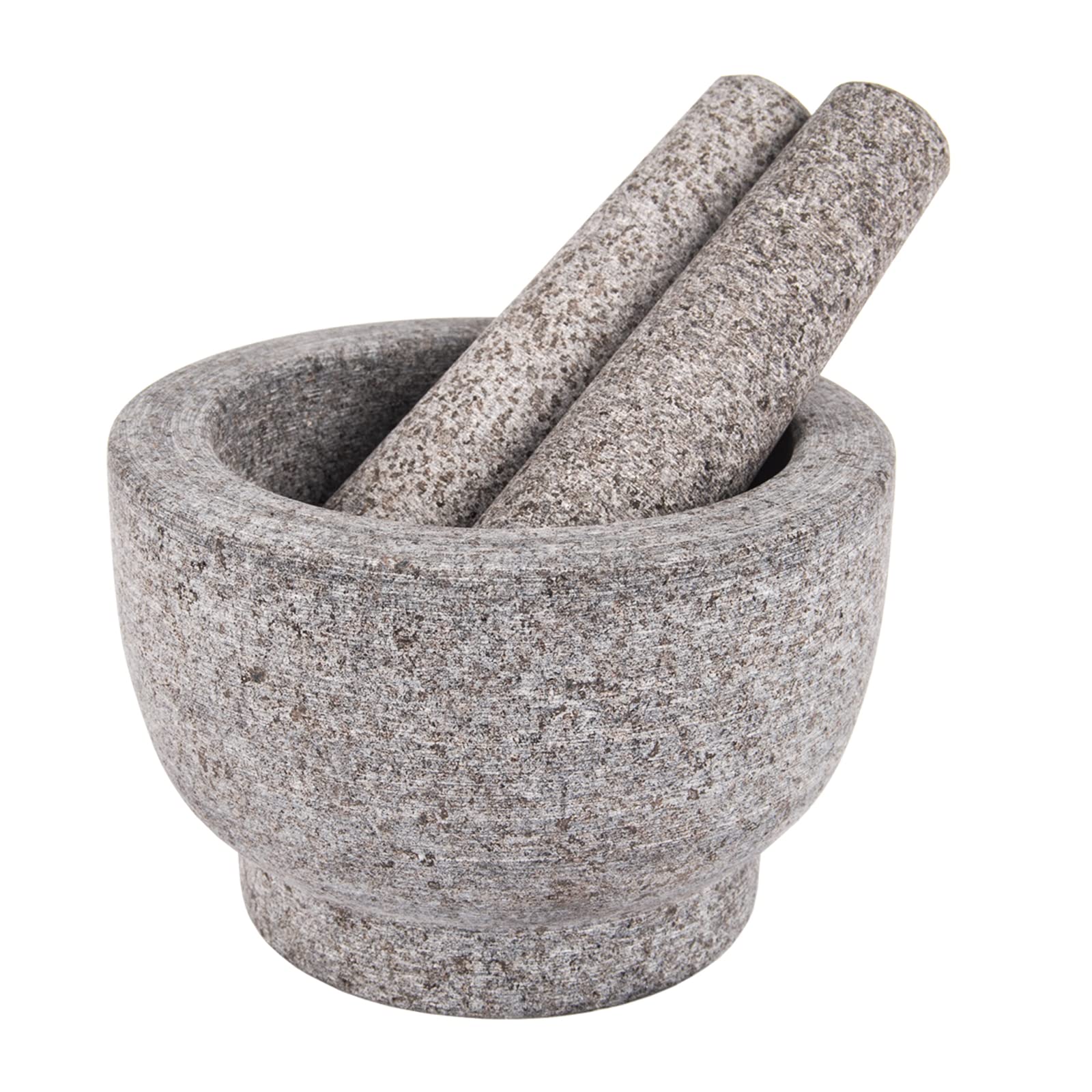 Photo 1 of Comie Mortar and Pestle Set,Heavy Duty,Unpolished Granite,6 Inch-2Cup Capacity,Grinder for Spices and Seeds,Grinding,Crushing and Mashing Spices,Nuts,for Guacamole,Garlic Sauce,Gray.
