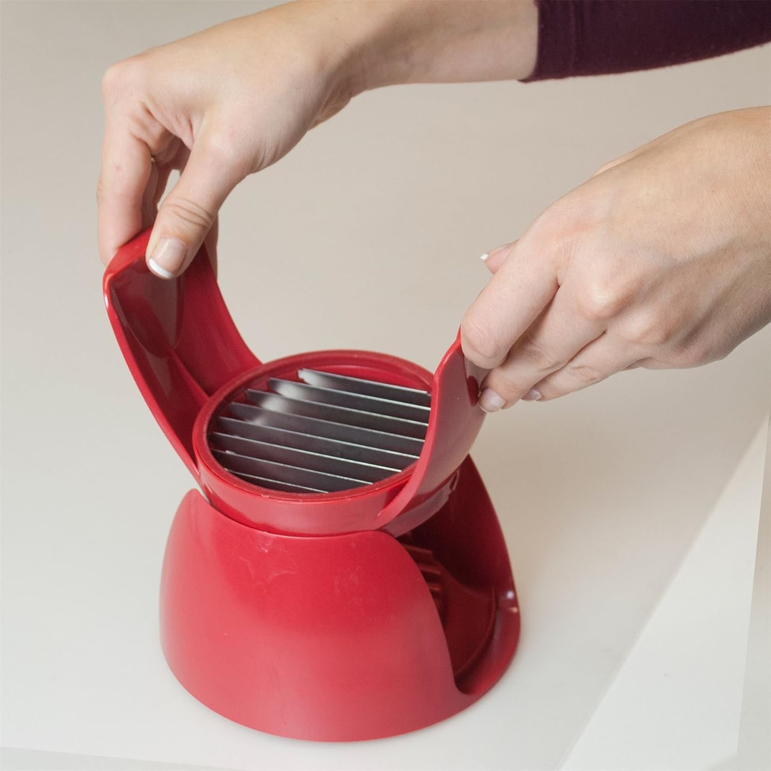 Red Tomato And Mozzarella Slicer With Stainless Steel Blade