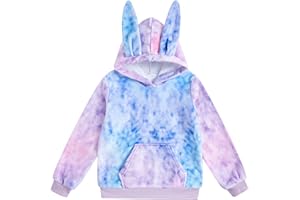 Goodstoworld Girls Fuzzy Fleece Bunny Ear Hoodies Casual Pullover Winter Warm Sweatshirt with Pockets