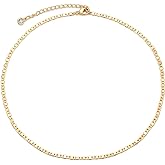 MEVECCO Dainty Gold Chain Choker Necklace 14K Gold Plated Handmade Boho Cute Tiny Beaded Link Choker Necklace Delicate Simple Minimalist Choker Necklace for Women