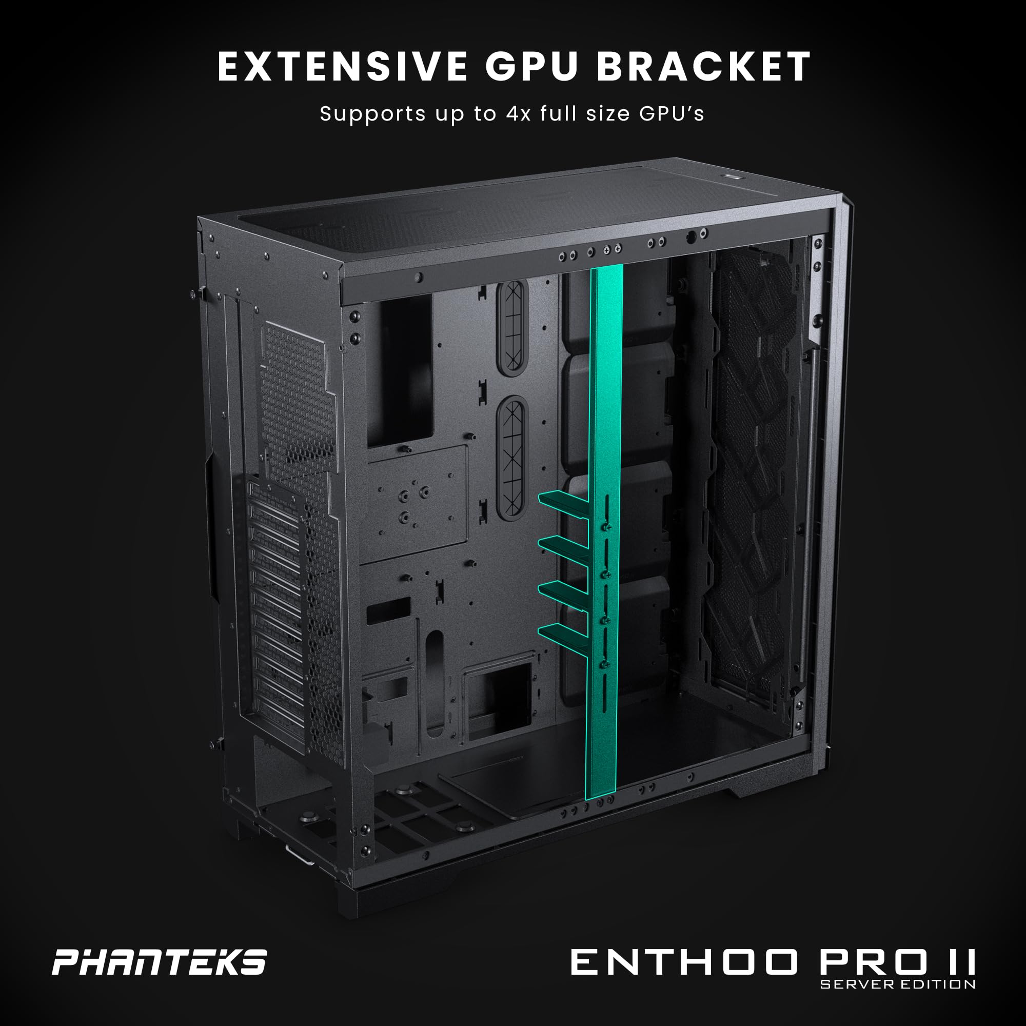 Phanteks (PH-ES620PC_BK02) Enthoo Pro 2 Server Edition – SSI-EEB Motherboard Support, 11-PCI Slots, 15x Fan Positions (Closed Panel)