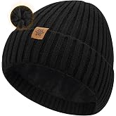 YUHAN PRETTY Winter Beanie Hats for Men Women Thermal Fleece Lined Soft Warm Knit Ski Cuffed Skull Caps for Cold Weather