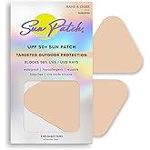 Sun Patch Hypoallergenic Sun-Screen Cheek or Hand Patches, 100% Silicone UPF-50 UV Protection, Reusable, 1 Pack/4 Pairs, Sunkiss (Nude)