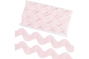 GORGECRAFT 10 Yard 1.58 Inch Pink Rick Rack Trim for Sewing Jumbo RIC Rac Ribbon Rickrack Zig Zag Wave Bending Fringe Lace Tr