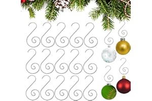 Pinkswan 80 Pack Ornament Hooks for Christmas Tree, Xmas Metal Wire Ornament Hangers S-Hooks for Christmas Stocking Christmas Balls Party Decorations