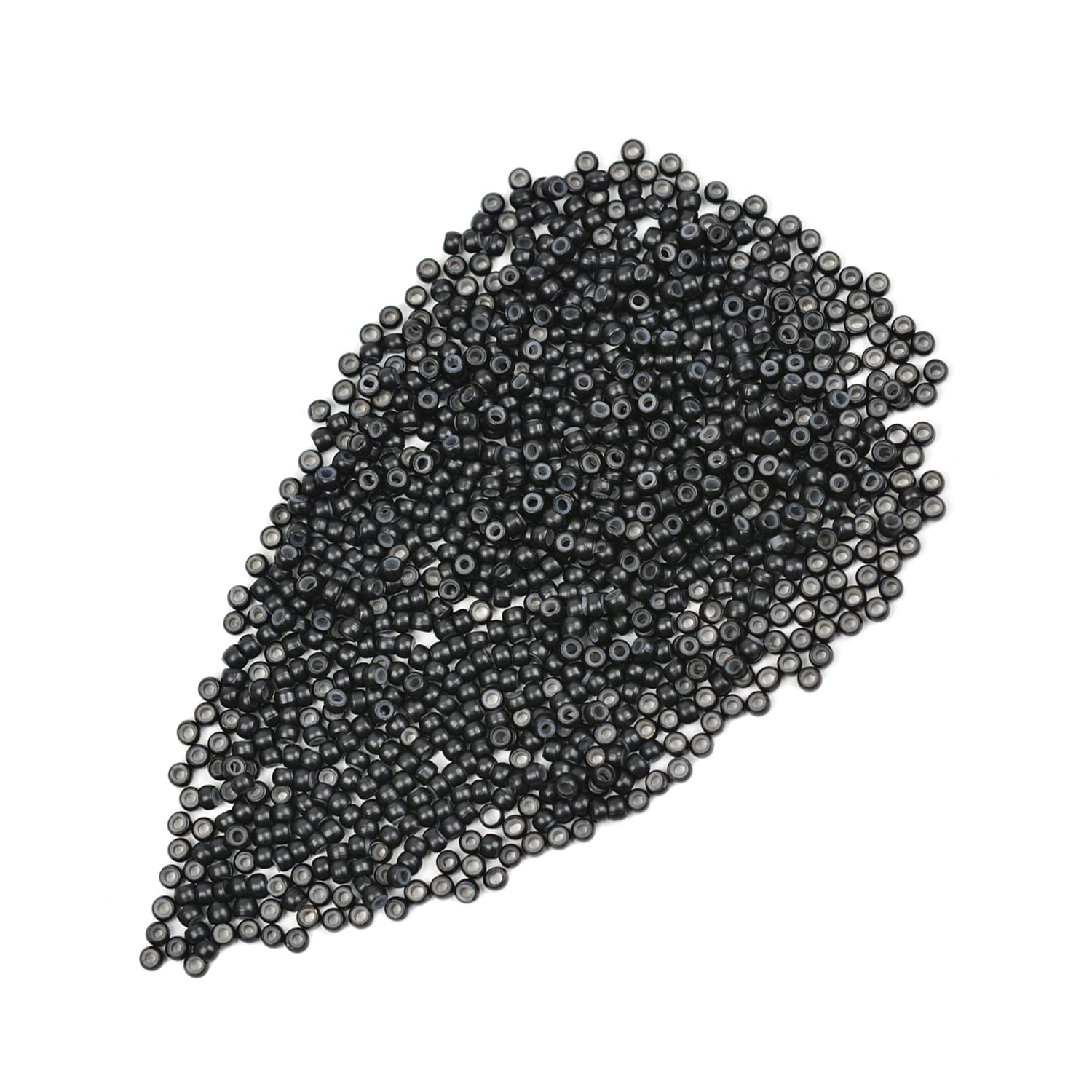 Hair Beads Silicone Lined Nano Rings Micro Links Beads for Hair Extensions Feather Extension (200 Pcs 3.0mm Black)