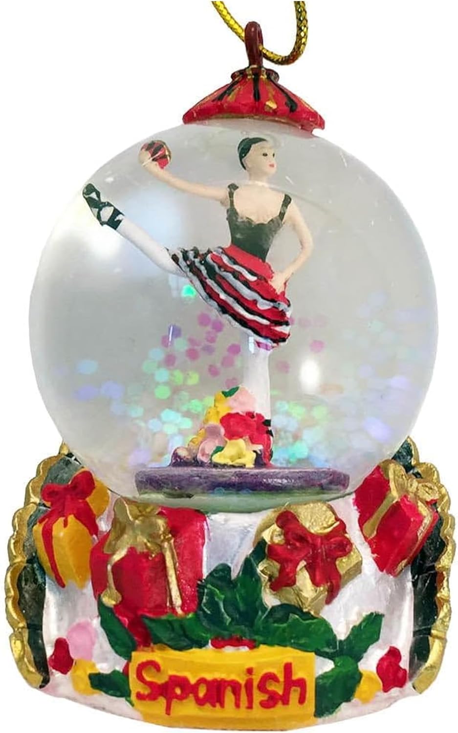 Nutcrackers - Nutcracker Ballet Gifts Spanish Dancer Ballerina Snow Globe Ornament, Nutcracker Christmas Tree Decoration Holiday Home Decor, 2.5 inches