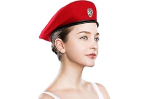 GEMISAN Wool Army Military Beret Hats for Men Women,British Army Style Berets, Fashionable and Vintage,Cap with Adjustable Strap.