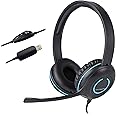 Cyber Acoustics Stereo USB Headset, in-line Controls for Volume & Mic Mute, Noise Cancelling Mic & Adjustable Mic Boom for PC