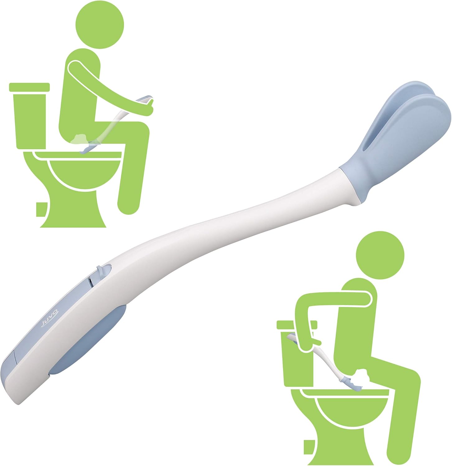 18” Juvo Toilet Aid - Long Reach Toilet Wand & Wiping Aid - Cover Included - Easy Use Comfort Wiper for Toilet Paper or Wipes, Multi: Health & Personal Care
