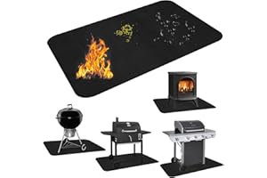 LXLZSH Large 65 x 48 inches Under Grill Mat for Outdoor Grill, Fireproof Grill Mat, Fireplace Hearth Rug, Fire Pit Mat, Oil Proof Waterproof Under Grill Floor Mats BBQ Protector for Decks and Patios