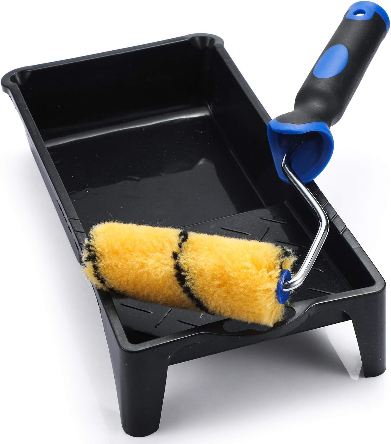 4 inch Paint Roller, Paint Roller Tray Set-Mini Roller Frame with Covers, Roller Naps, Small Roller, 12 Piece Paint Roller Tool Kit for Home Repair and Professional Painting - - 