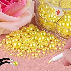Nail Art Flat Back Half Round Pearl Kits 21, 1 Box