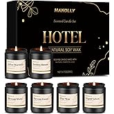 Hotel Scented Candles Set, 6 Pack Candles for Home Scented, Luxury Aromatherapy Jar Candle Gifts for Men & Women, Natural Soy Wax Long Lasting Candle Kit for Halloween, Birthday, Christmas