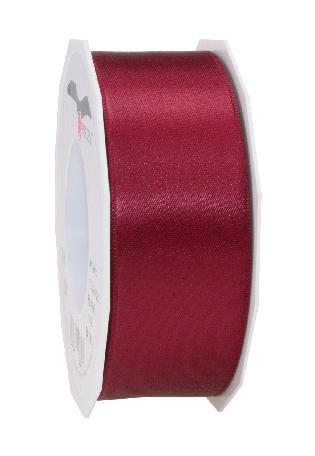 PRÄSENT - Satin Ribbon Bordeaux 40 mm width, 25 m length