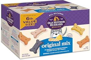 Old Mother Hubbard by Wellness Classic Original Mix Natural Dog Treats, Crunchy Oven-Baked Biscuits, Ideal for Training, Small Size, 6 pound bag