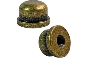 Dirvcp 2Pcs Retro Lampshade Decorative Lampshade Nuts with Double Threaded Screws, Suitable for 3/8 Inches and 1/4-27 Inches (Bronze Color)
