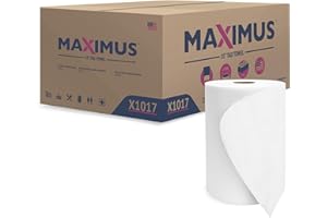 Maximus X1017 Premium TAD 10" Roll Paper Towels with Superior Absorbency, High Capacity Commercial Paper Towels Rolls Suitable for Office, Restaurant, and Healthcare Facilities, 6 Rolls Per Case