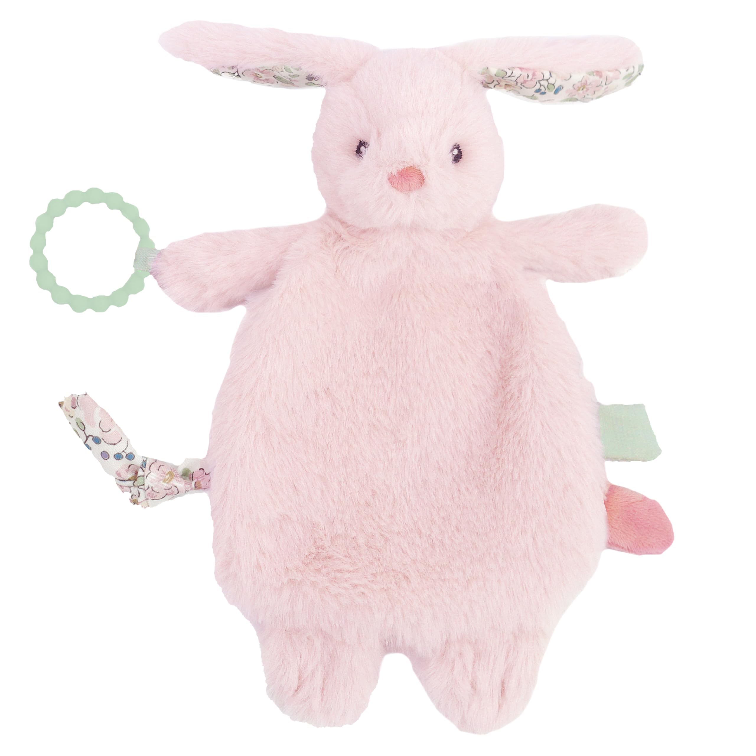 MON AMI Rosie Bunny Silicone Teether Baby Blanket 12"/30.5cms | Soft Security Blanket & Teething Toy for Newborn, Infant & Toddler | Plush Comforter Essential