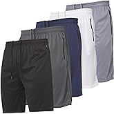 Ultra Performance Mens 5 Pack Athletic Running Shorts, Basketball Gym Workout Shorts for Men with Zippered Pockets