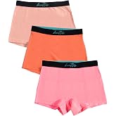 Girls' Boxer Briefs. 3-pack sampler Cotton, Modal and Nylon Mesh. Sensory-friendly. Full-coverage. Super soft. Tagless.