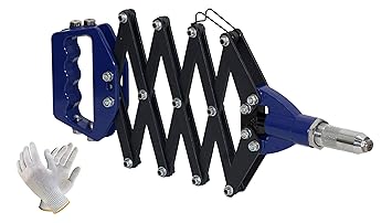 Digital Craft 32inch Industrial Grade Heavy Duty Rivet Gun Aluminum Alloy One-Hand Operation Folding Rivet Gun Manual Riveter 3.2/4.0/4.8/6.0/6.4MM Folding Blind Rivet Gun Hinged Hand Riveter