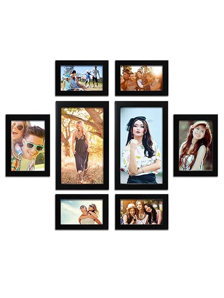 Random Synthetic Wood Photo Frames (30 cm X 22 14 cm, Black, 8 Piece)
