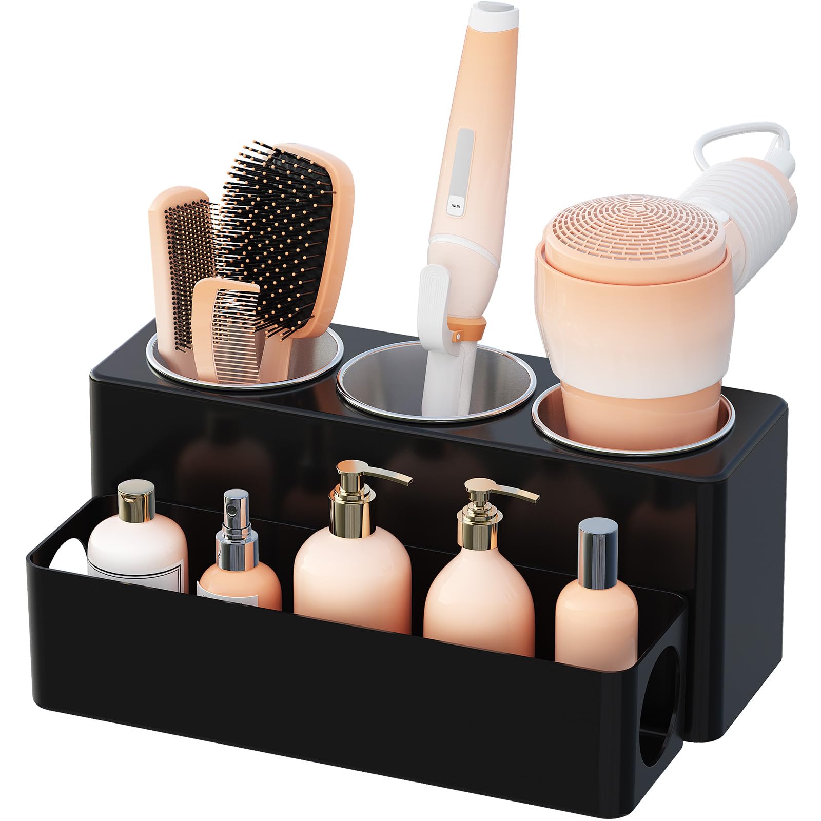 Photo 1 of Lifewit Hair Tool Organizer, Hair Blow Dryer Holder Countertop, Removable Acrylic Hair Brush Storage Stand for Curling Iron/Hair Styling Tools/Makeup Accessories in Bathroom, Vanity, Kitchen