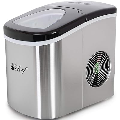 Deco Gear Rapid Electric Party Ice Maker - Compact Top Load 26 Lbs. Per Day Capacity - Great For Hosting Never Run Out Of Ice Again (Stainless Steel)