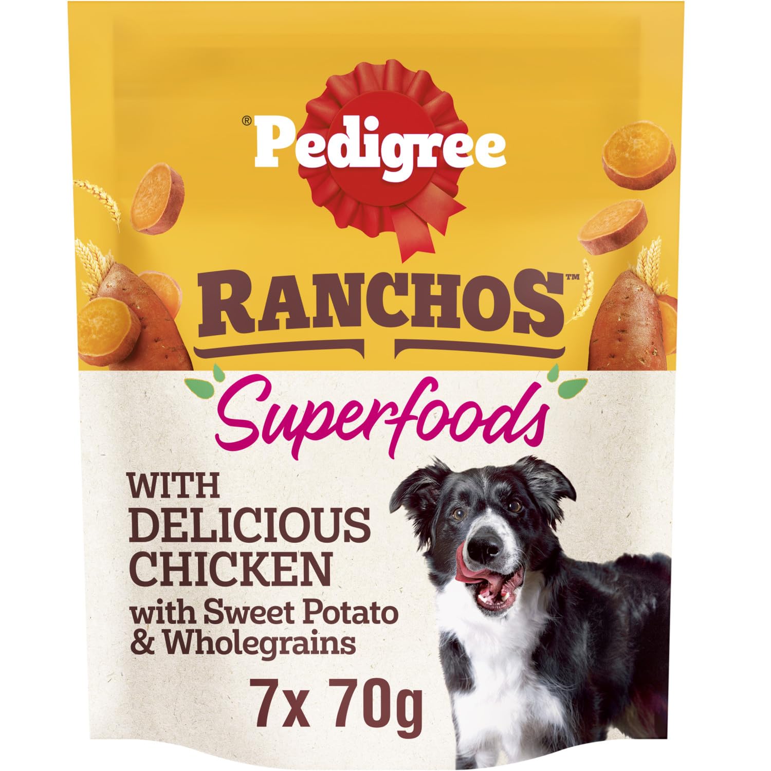 PEDIGREE Ranchos Superfoods Dog Treats with Chicken 7x70g