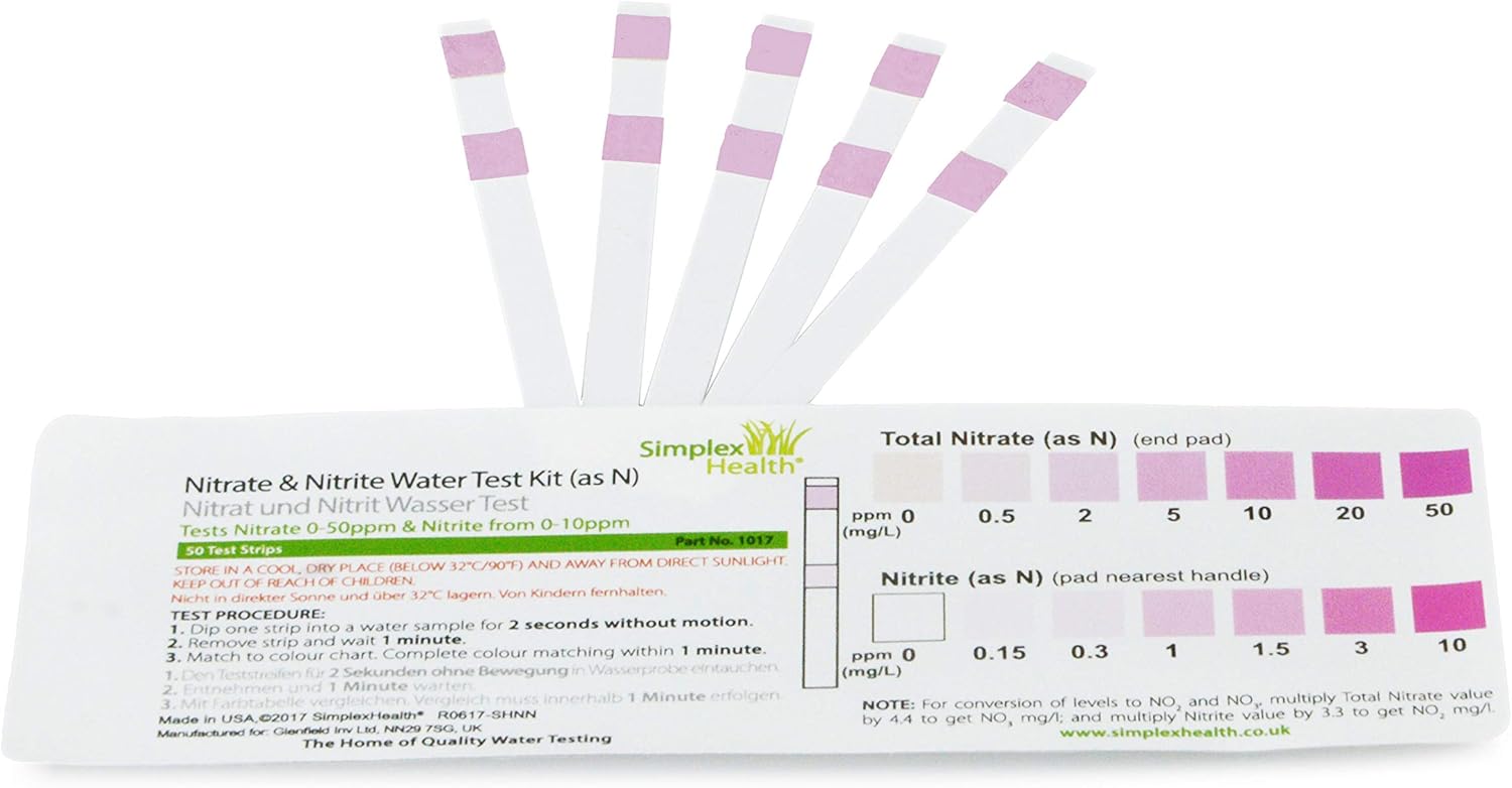 SimplexHealth Nitrates and Nitrites Water Test Strips Kit (5 test Strips) BigaMart