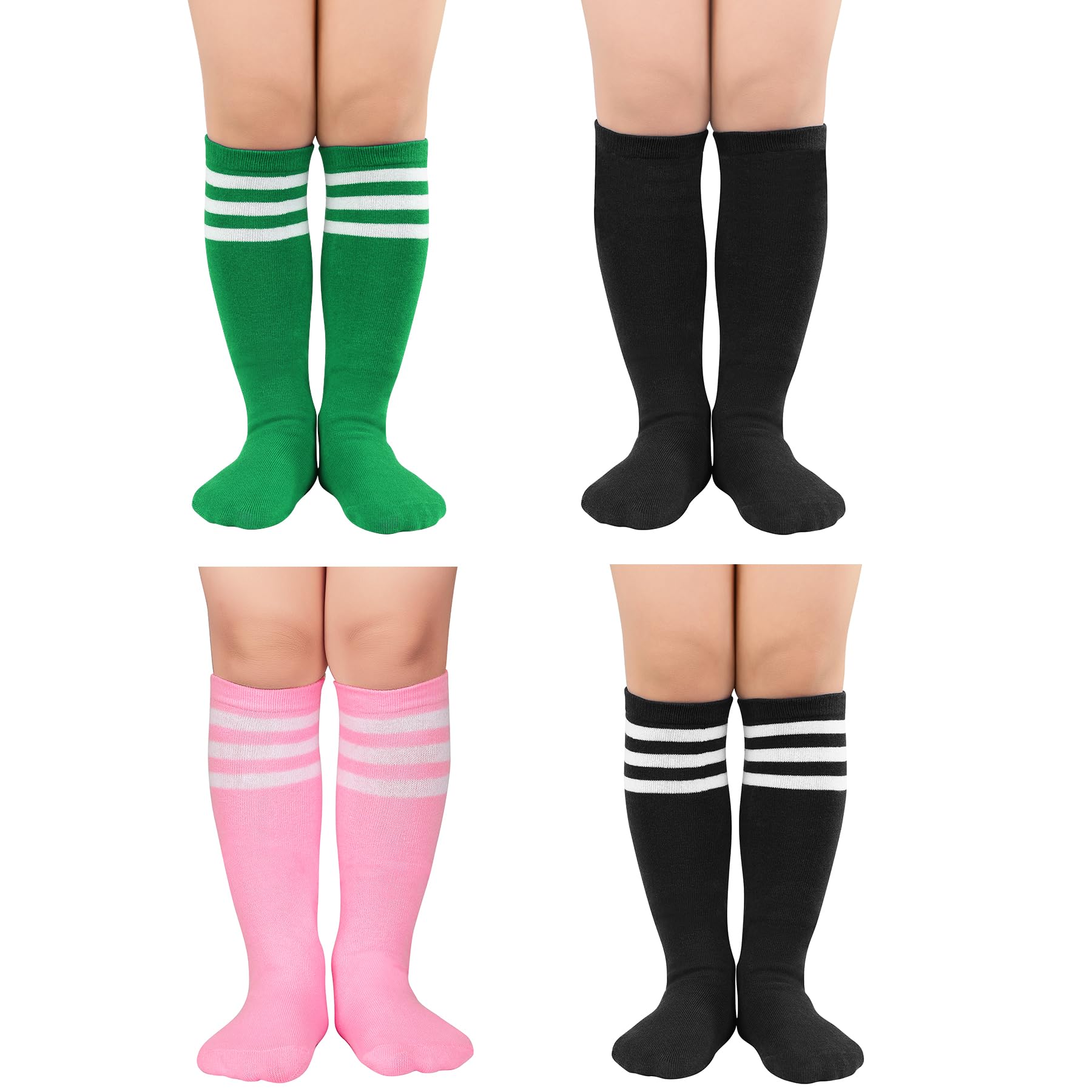 Zando 4 Pairs Toddler Soccer Socks Boys Baseball