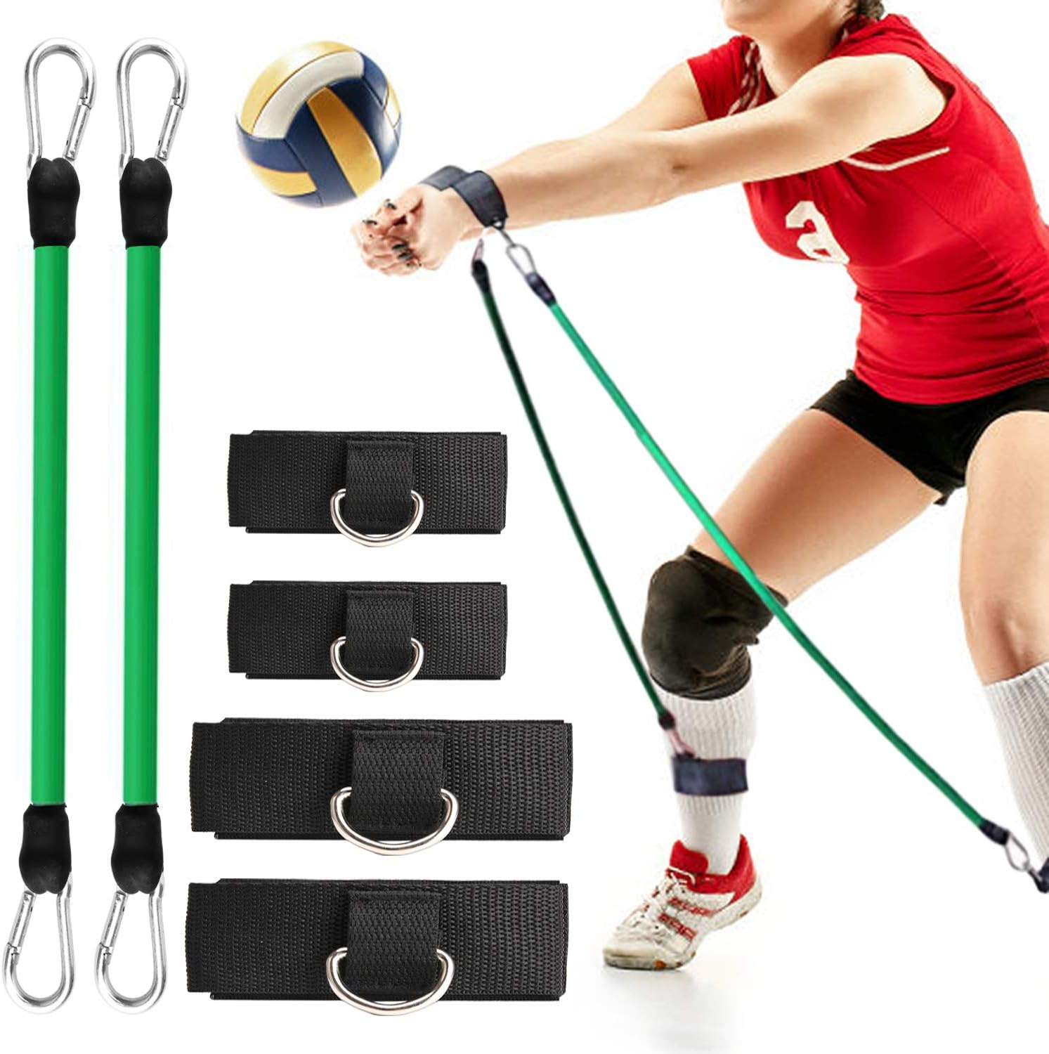TOBWOLF Volleyball Training Equipment Aid, Elastic Self-Training Volleyball Resistance Band with Adjustable Waist Belt & Ball Pouch & Hand Strap for Practicing Serving, Spiking, Arm Swing Passing : Sports & Outdoors