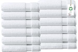 Delara Towels Cotton Washcloths Set 100% Organic Cotton, GOTS Certified Premium Quality Face Cloths, Feather Touch Technology Highly Absorbent and Soft Feel Fingertip Towels, Pack of 12