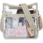 Missnine Clear Crossbody Bags for Women Stadium Approved Clear Purse for Concert Transparent Plastic Bag with Guitar Strap