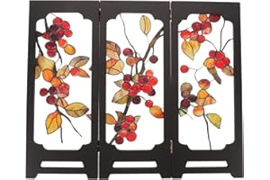 GAROZATION Compact Japanese Style Mini Folding Screen Desktop Decorative Asian Room Divider for Home Office