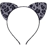 Bonnie Z. Leonardo Furry Leopard Grey Leopard Padded Cat Ears Headband