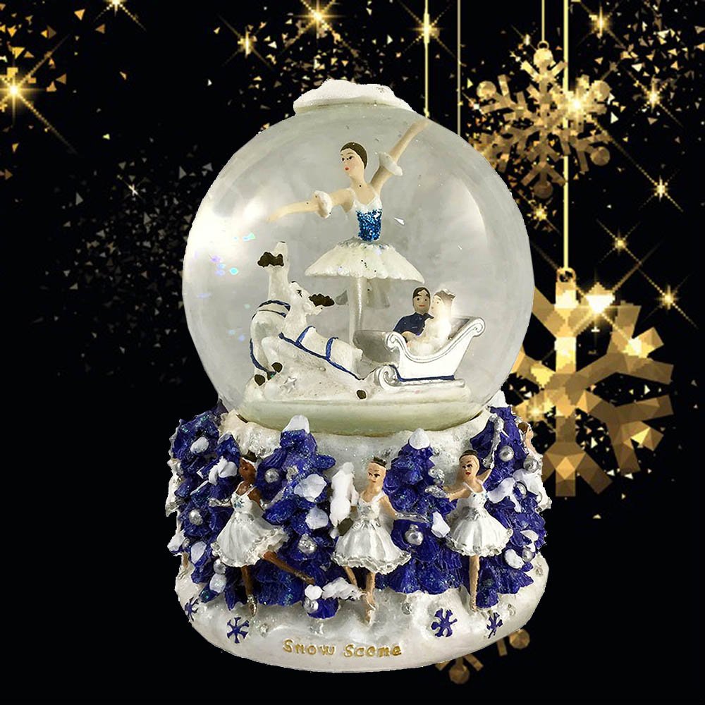Home Nutcracker Ballet Gifts Snow Scene Musical Snowglobe Plays Dance