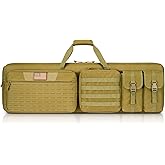 CVLIFE Soft Rifle Case Long Double Bag, Lockable Zipper Gun Case with Four Pockets, Rifle Bag Gun Backpack with Shoulder Straps and Padded Handle for Outdoor Hunting