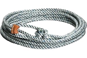 Colorado Saddlery The Silver Dot Ranch Rope, 7/16" x 30' - Dungeness Lariat Rope with Leather Burner - Ranch Roping, Horse Tack & Adult (Standard, One Size)