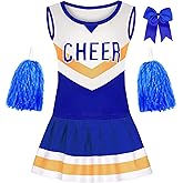 Gukuu&co Cheerleading Costume for Girls Cheer Uniform Outfit for Halloween Cosplay Dress Up Sports Birthday Gifts