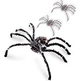 Halloween Animatronics 4ft Crawling Spider Decorations, 48inch Animated Walking Spider with Sound &amp; Light Activated, Creepy Scary Move, Light Up Eyes, Haunted Decor Horror Prop for Indoor, Outdoor